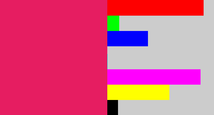 Hex color #e61d61 - cerise