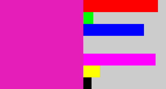 Hex color #e61eb9 - hot magenta