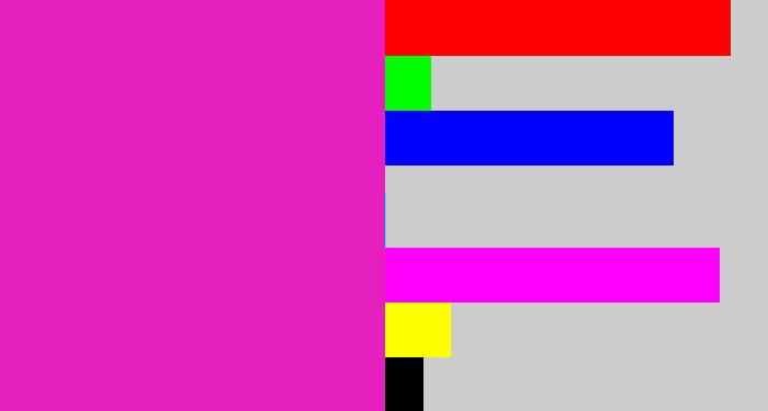 Hex color #e61fbf - fuchsia