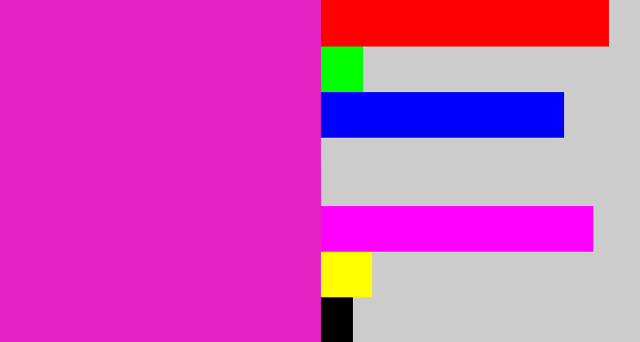 Hex color #e622c2 - purple/pink