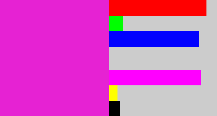 Hex color #e622d3 - purple/pink