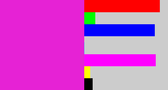 Hex color #e622d5 - purple/pink