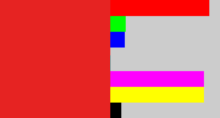 Hex color #e62322 - vermillion