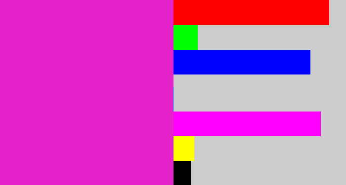 Hex color #e623ca - purple/pink