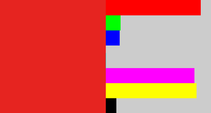 Hex color #e62420 - vermillion