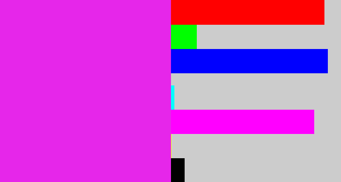 Hex color #e626ea - pink/purple