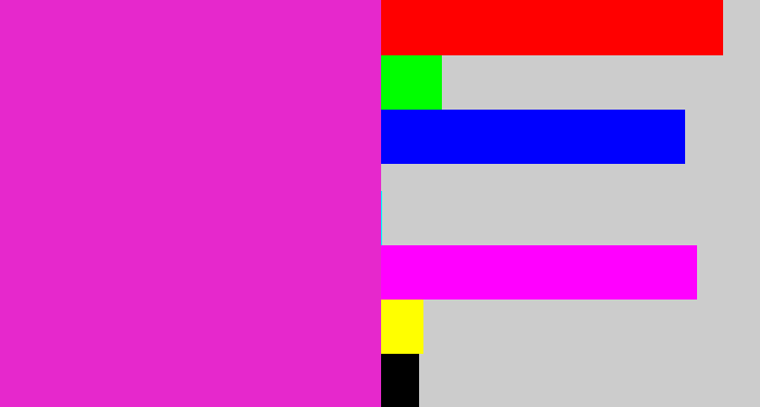 Hex color #e628cc - purple/pink