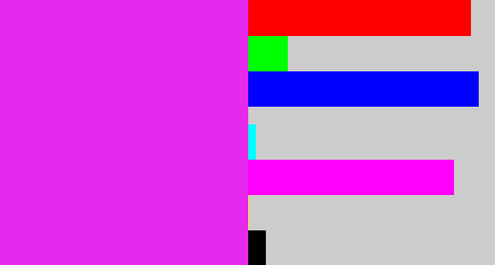 Hex color #e629ec - pink/purple