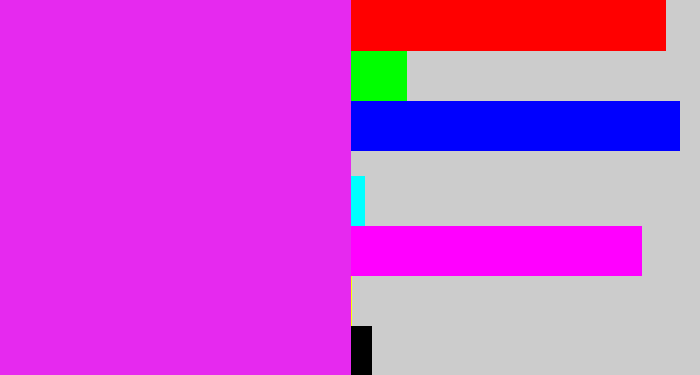 Hex color #e629ef - pink/purple