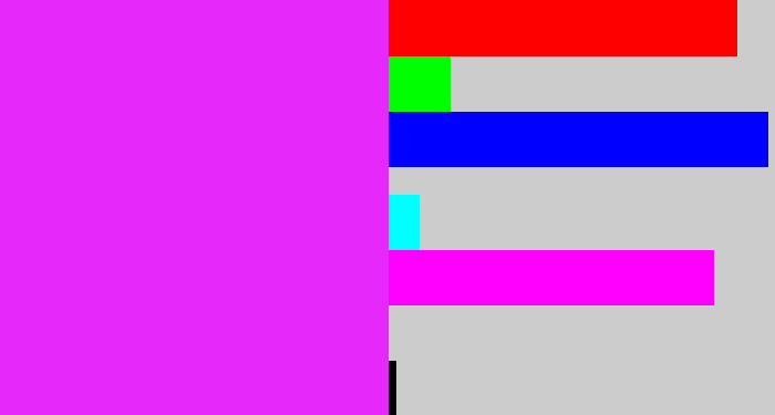 Hex color #e629fa - pink/purple