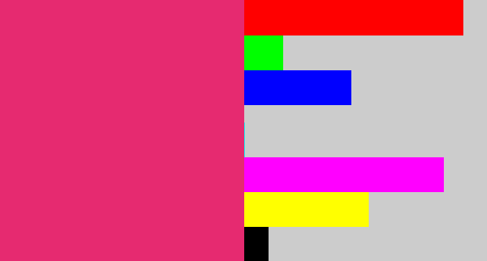 Hex color #e62a70 - darkish pink