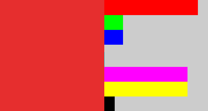 Hex color #e62e2e - tomato