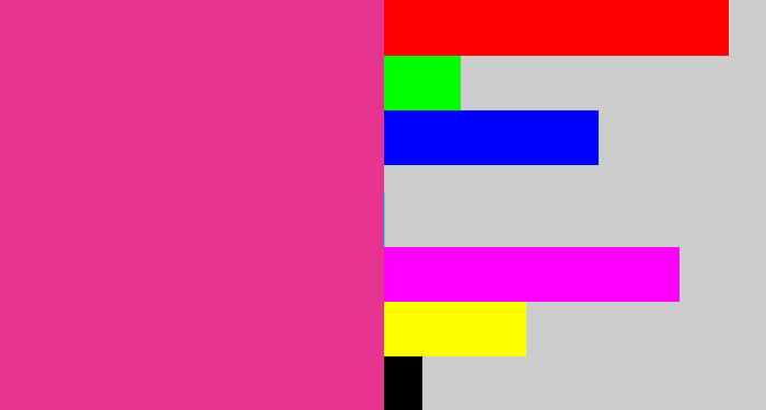 Hex color #e63490 - darkish pink