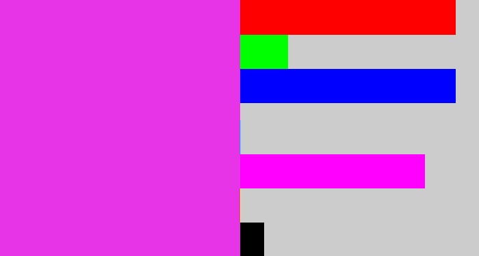 Hex color #e634e6 - purple pink