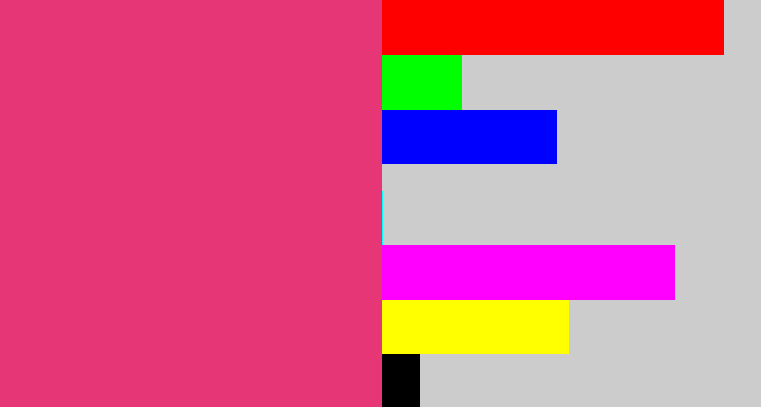 Hex color #e63676 - darkish pink