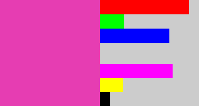 Hex color #e63db2 - purpleish pink