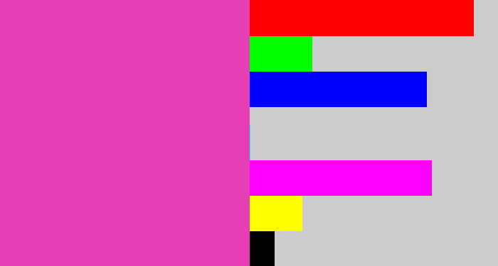 Hex color #e63fb6 - purpleish pink