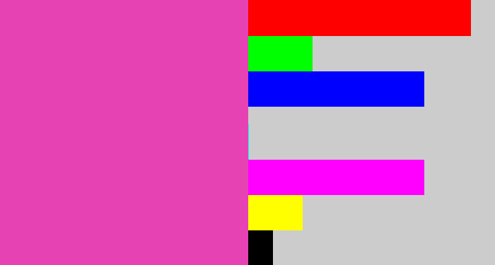 Hex color #e642b4 - purpleish pink