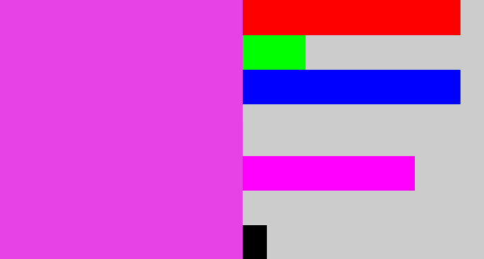 Hex color #e642e6 - purple pink