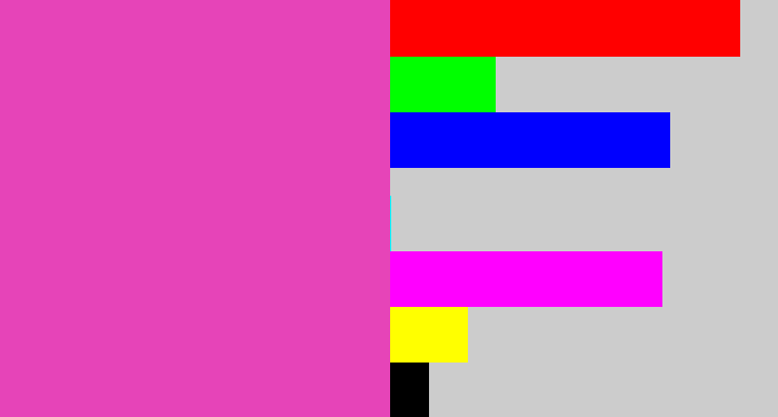 Hex color #e644b8 - purpleish pink