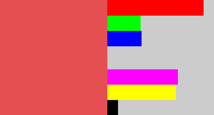 Hex color #e64f52 - pastel red