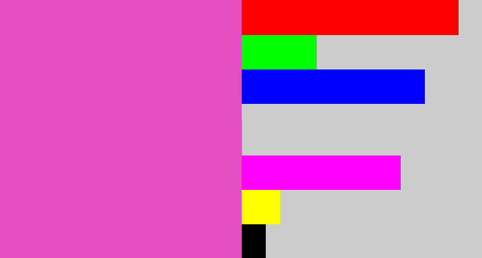 Hex color #e64fc1 - purpleish pink