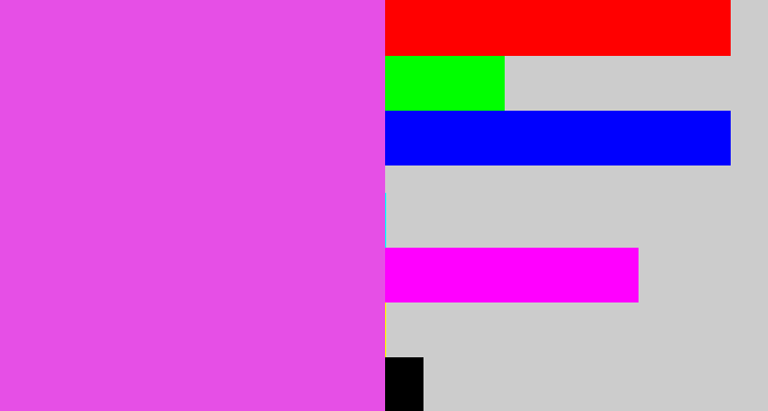 Hex color #e64fe6 - pink purple