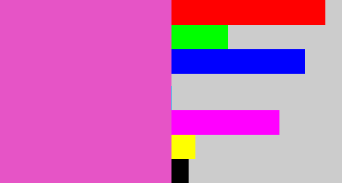 Hex color #e654c6 - purpleish pink