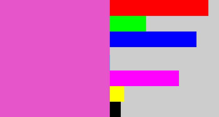 Hex color #e654c9 - purpleish pink