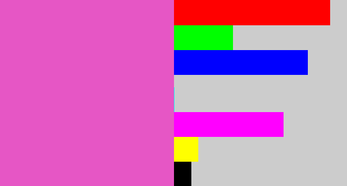 Hex color #e656c5 - purpleish pink