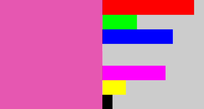 Hex color #e657b1 - pale magenta
