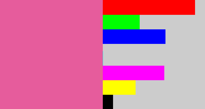 Hex color #e65c9c - medium pink