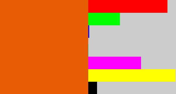 Hex color #e65d02 - deep orange