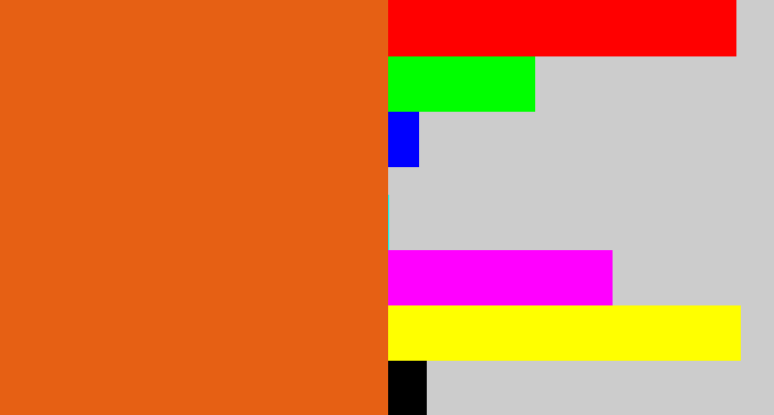 Hex color #e66014 - rusty orange