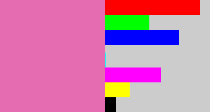 Hex color #e66cb2 - pale magenta