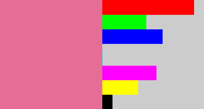 Hex color #e66d96 - medium pink