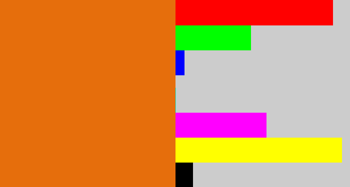 Hex color #e66e0c - pumpkin