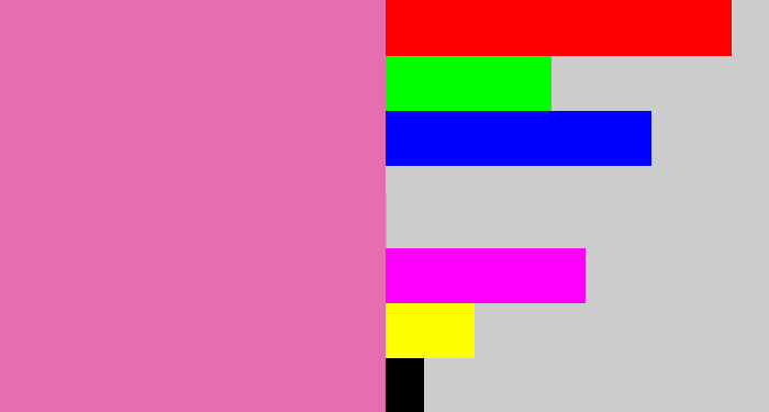 Hex color #e66eb0 - pale magenta