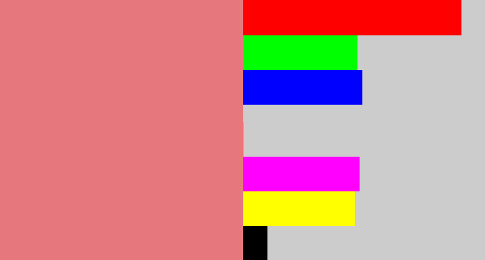 Hex color #e6787d - pinkish