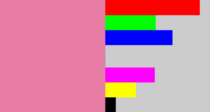 Hex color #e67ba4 - pig pink