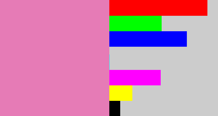 Hex color #e67bb6 - pig pink