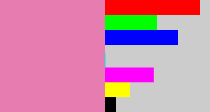 Hex color #e67cb0 - pig pink
