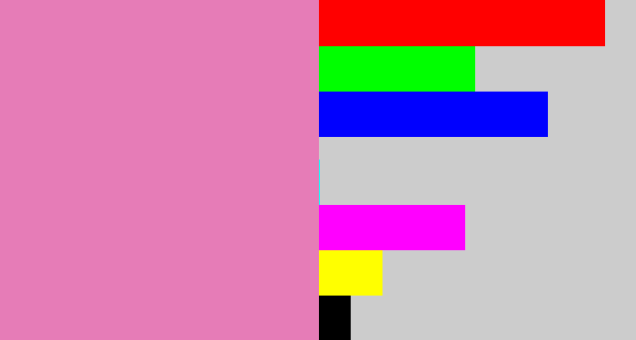 Hex color #e67cb7 - pig pink