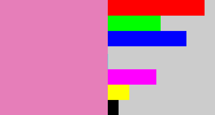 Hex color #e67eb9 - pig pink