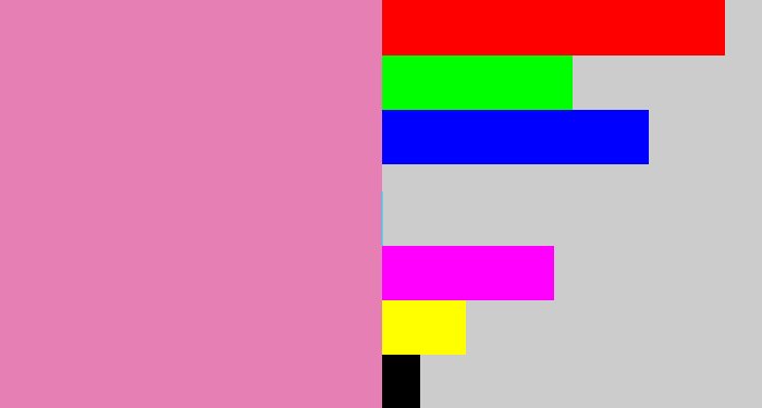 Hex color #e67fb3 - pig pink
