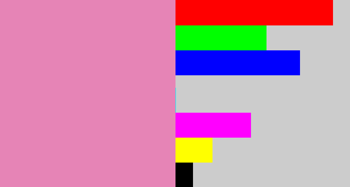 Hex color #e684b6 - pig pink