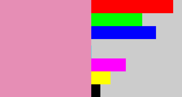 Hex color #e68eb5 - pig pink