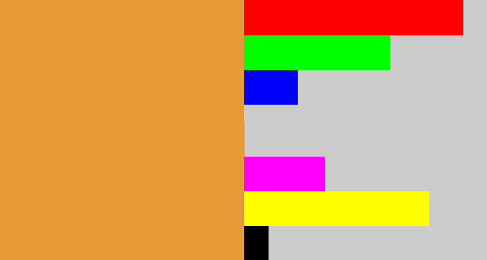 Hex color #e69a37 - dull orange