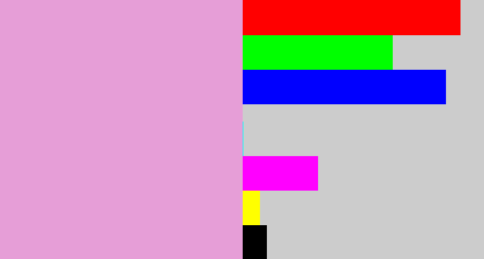 Hex color #e69ed7 - lavender pink
