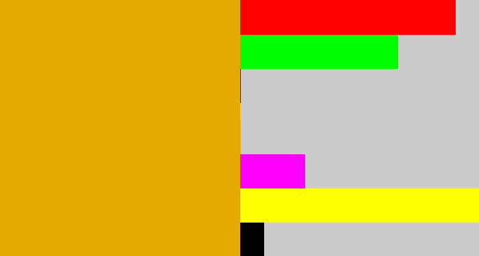 Hex color #e6a901 - burnt yellow
